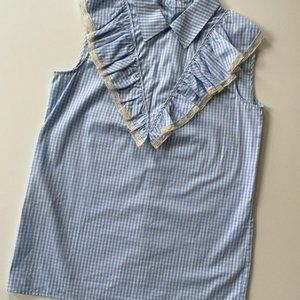 MIU MIU CHECKERED SLEEVELESS SHIRT